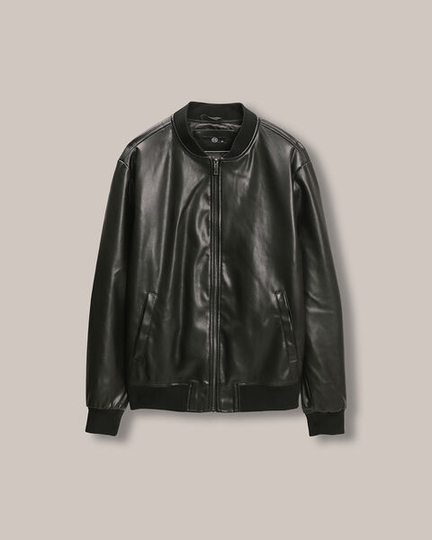 Bomber Fit Regular Efecto Piel